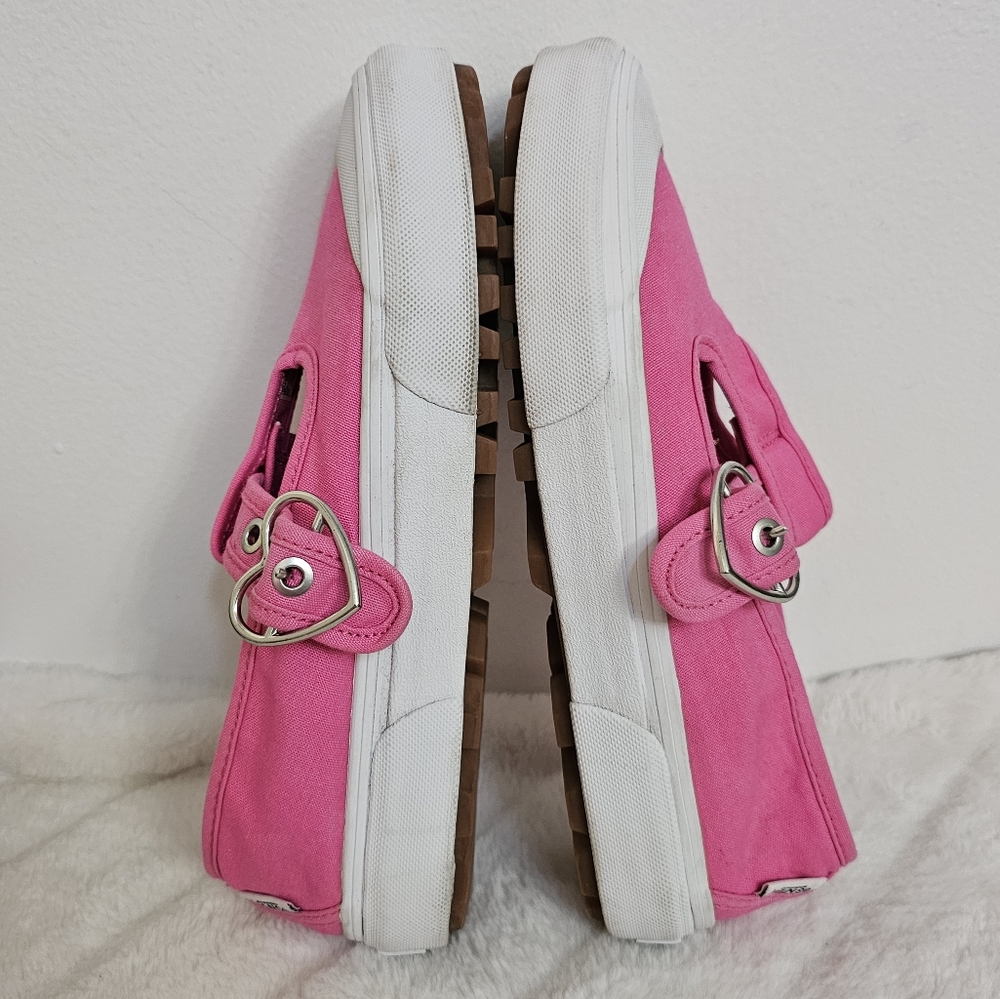 Vans Style 93 Retro Pink Mary Jane Heart Buckle Lug Sole Sneakers US M-6 W-7.5 - Picture 5 of 12